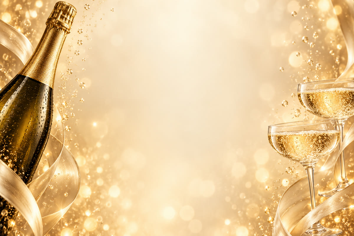Champagne celebration digital photo booth backdrop design for a Miami event