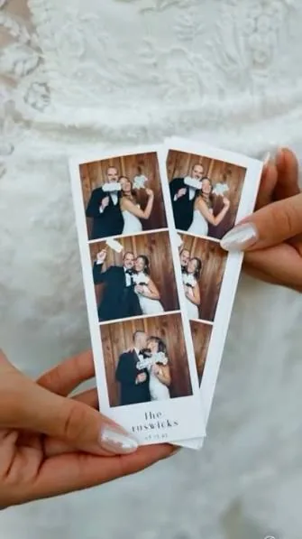 Printed photo strips from a DSLR booth held at a wedding