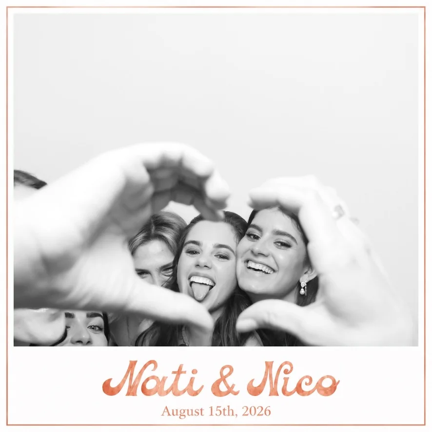 Custom Nati and Nico photo booth overlay for the August 15, 2026 Key Biscayne wedding