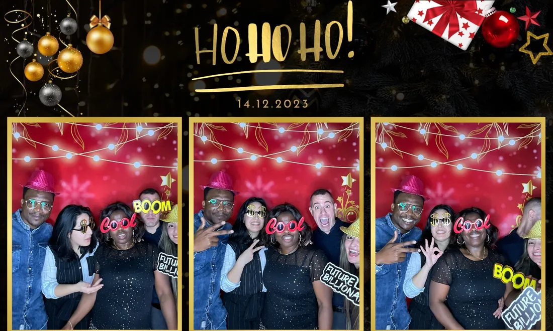 Diseño corporativo de fin de año para photobooth en Miami