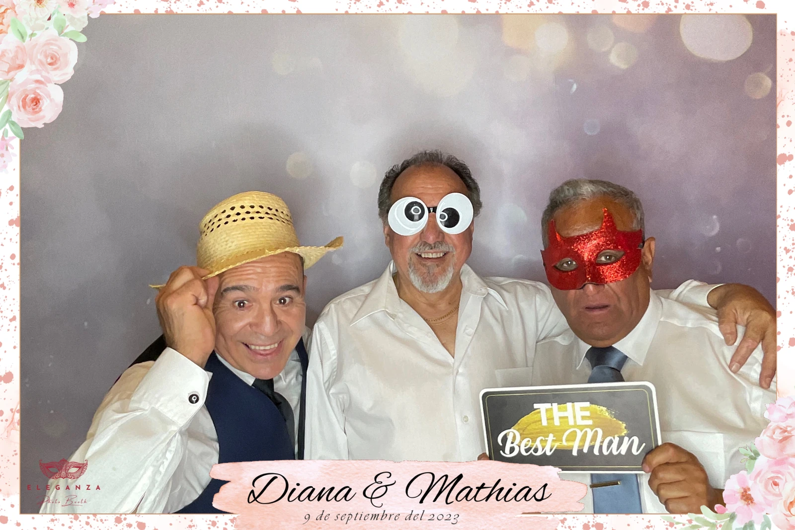 Diseño de boda en español para photobooth en Miami